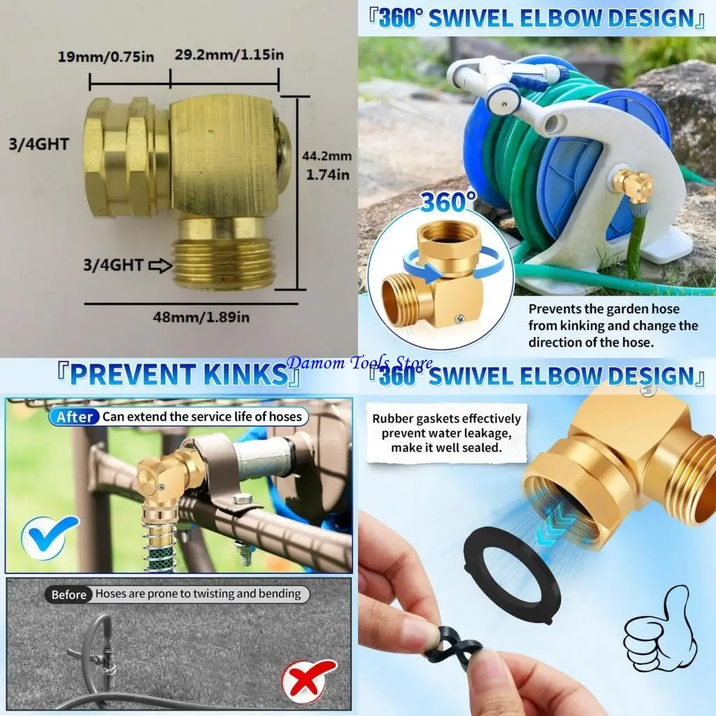 

57BE Hose Elbow Connector Adjustable 90 Degree Brass Connector
