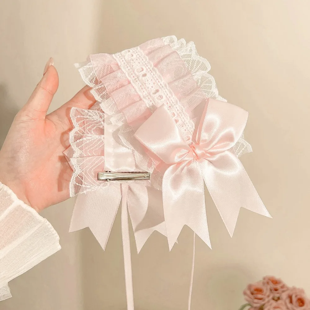 New Lolita Cat Ears Headband Bow Cosplay Head Wrap Lace Headdress Hair Accessories