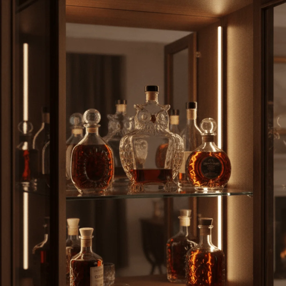 Unique Glass Owl Shape Wine Decanter Vintage 350 ML Wine Bottle Transparent with Stopper Animal Wine Dispenser Bar