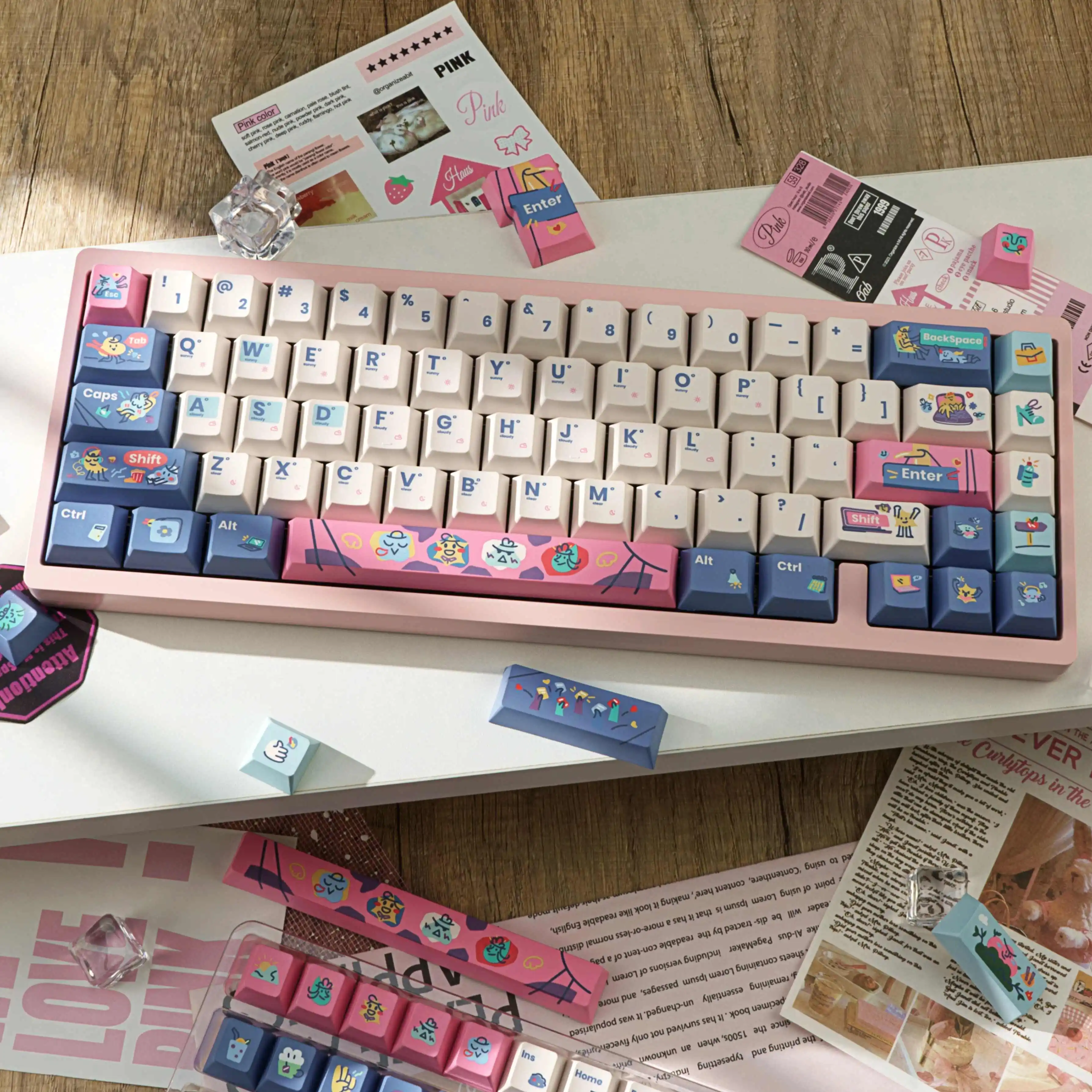 145-key FOA Profile Full Set PBT Keycaps 5-Sided Sublimation Printing for MX Switch Mechanical Keyboard ISO Layout Cherry Keycap