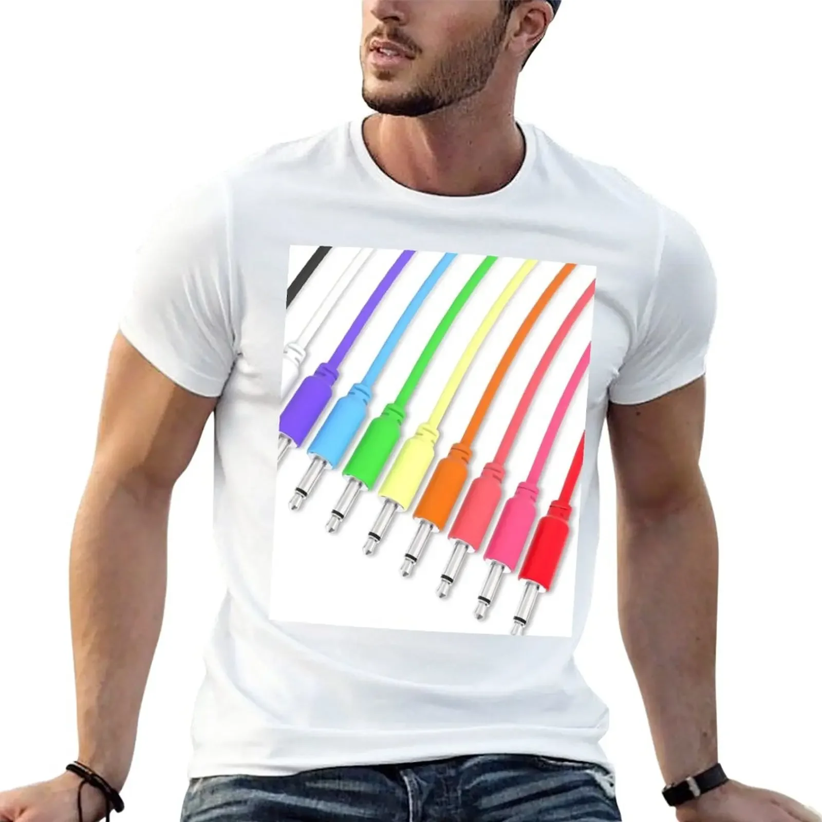 Multicolor Modular Synth Patch Cables T-Shirt cute clothes tees funnys t shirts for men pack