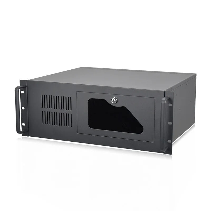 4U 450mm Rackmount ATX Industrial Chassis, Lockable Optical Bay, PC Power for Surveillance & Storage