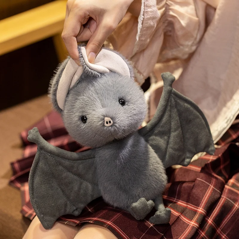 

Halloween Plushy Animal Lovely Grey Bat Cartoon Soft Model For Boys and Girls Christmas Halloween Decoration Holiday Gifts