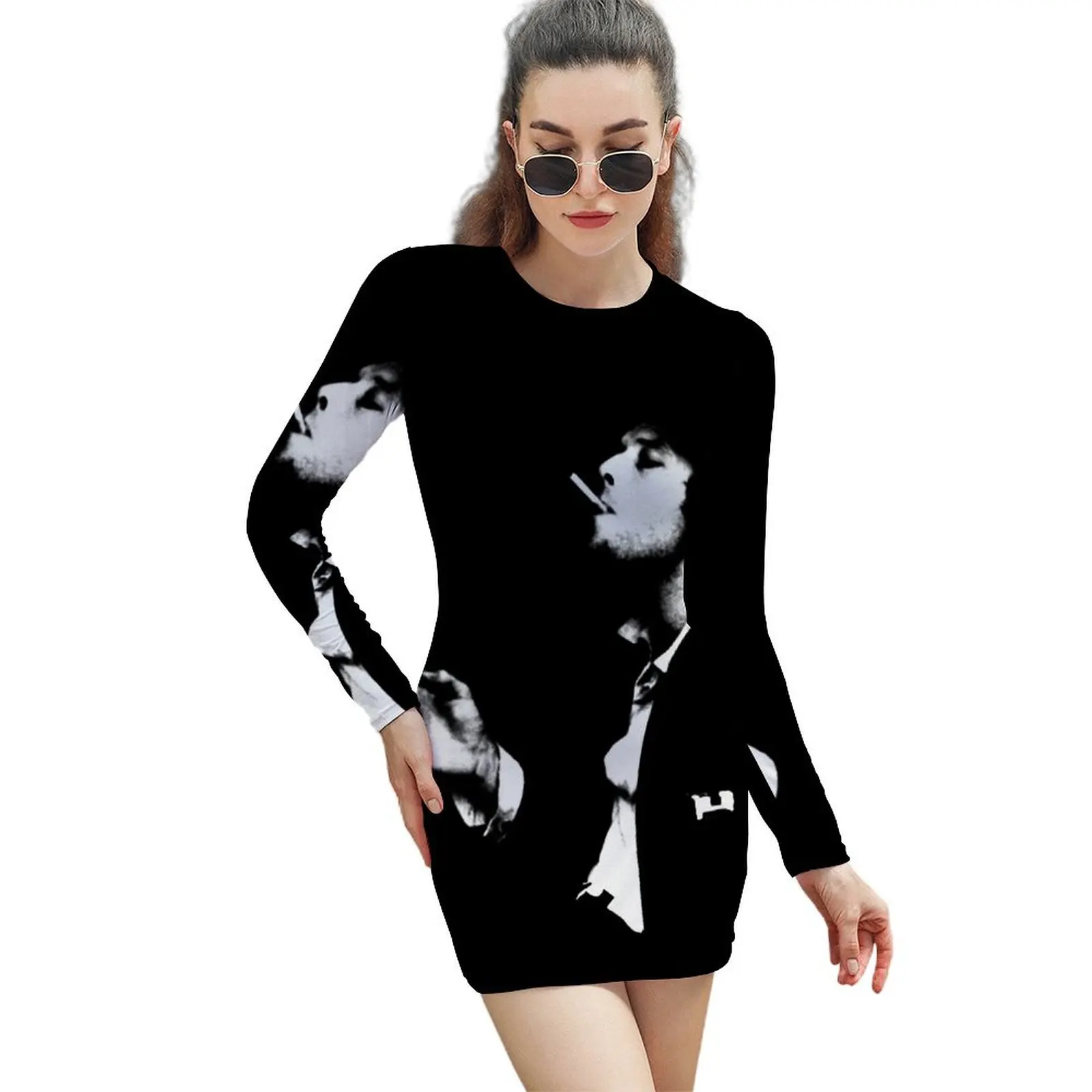 

Tom Waits icon Long-Sleeved Sheath Dress women's summer dress 2024 summer woman dress 2024