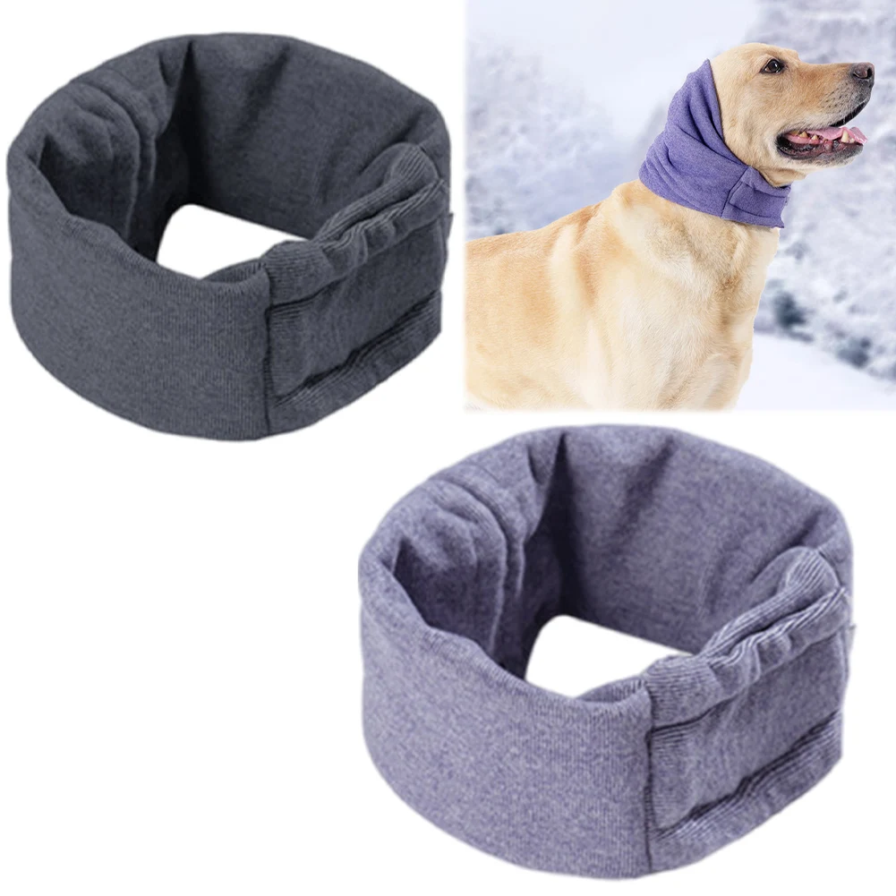 Dog Neck and Ears Warmer Noise-Proof Washable Dog Ear Protectors Ear Wrap Warm Headband for Fireworks Anxiety Relief Dog Calming