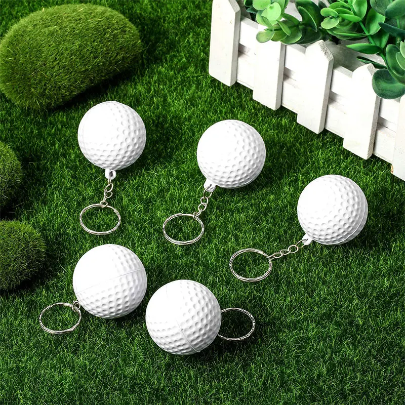 

200Pcs Sports Keychain Car Key Chain Key Ring Golf Ball Pendant Keyring For Favorite Sportsman's Gift