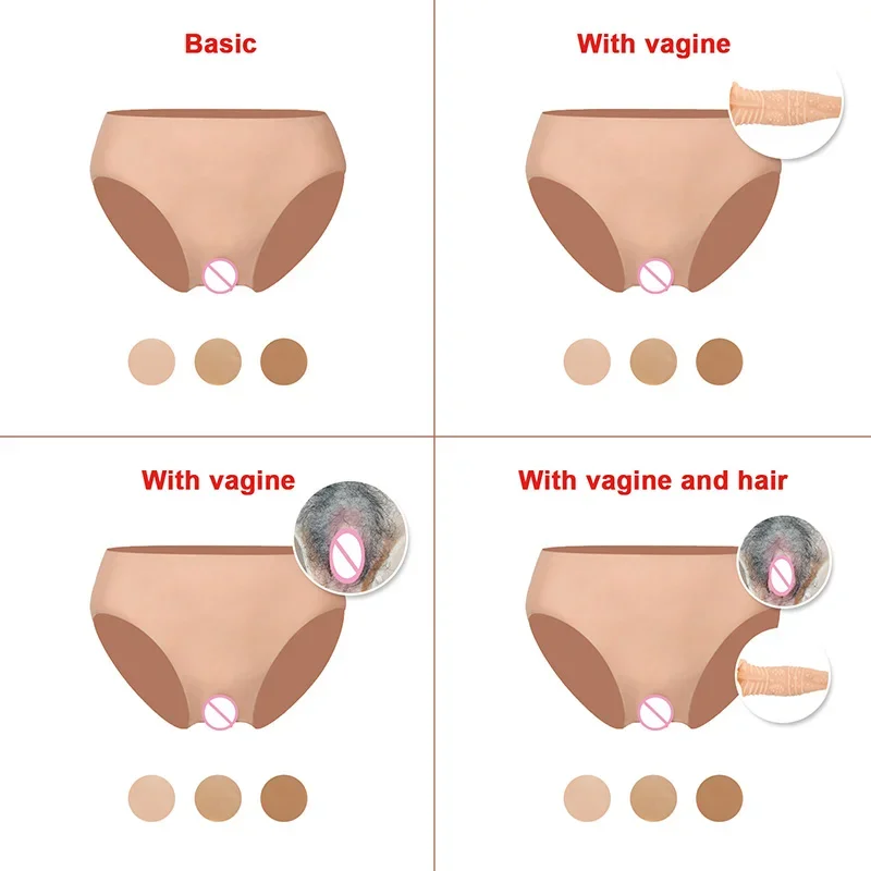 Realistic Silicone Pussy Fake Vagina Hiding Gaff Panties Crossdresser Transgender Underwear Drag Queen Prosthesis Woman Men