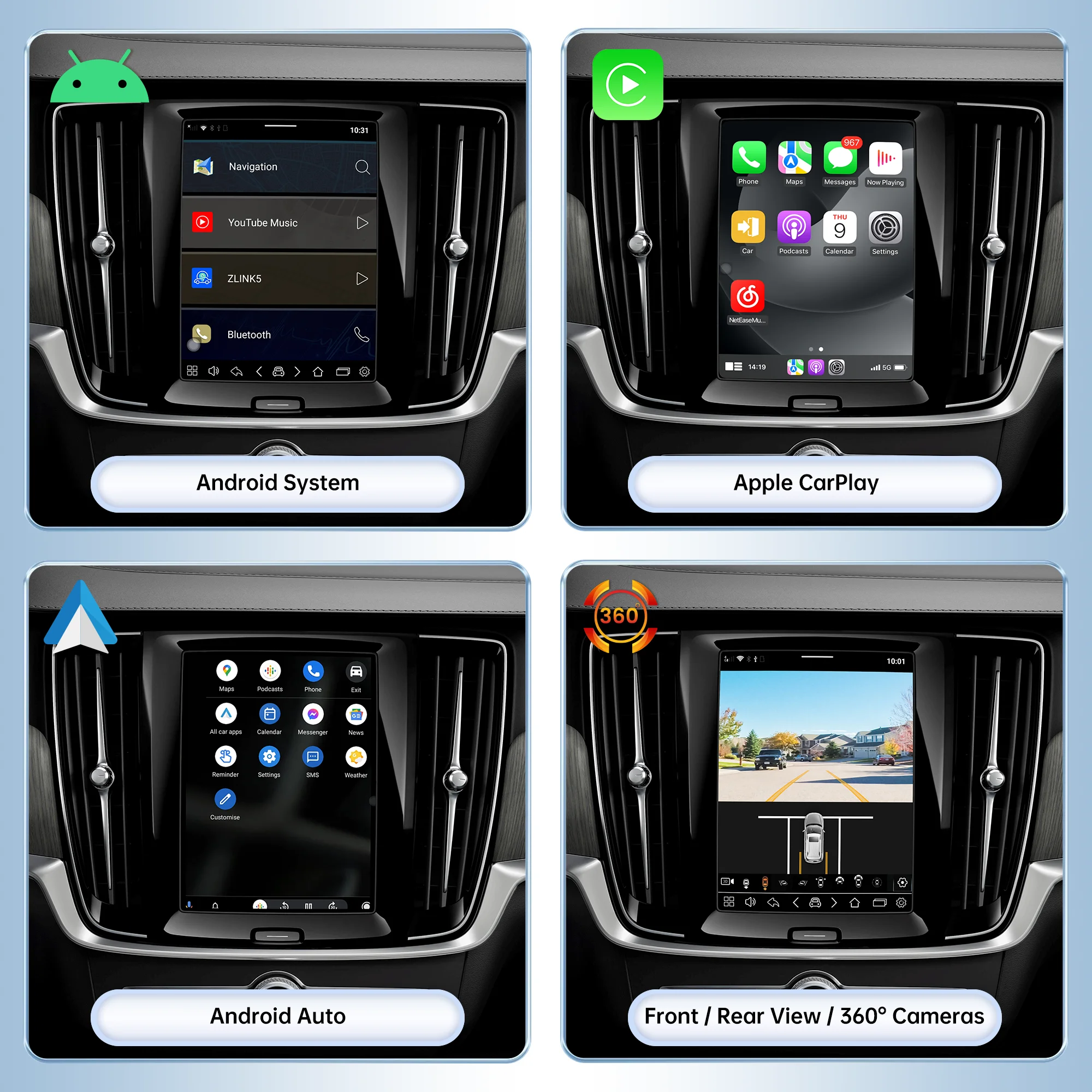 Android13 Wireless CarPlay Android Auto decoder box retrofit kit for Volvo S60 XC60 V60/40 XC40 XC90 S90 V90 YouTube Netflix