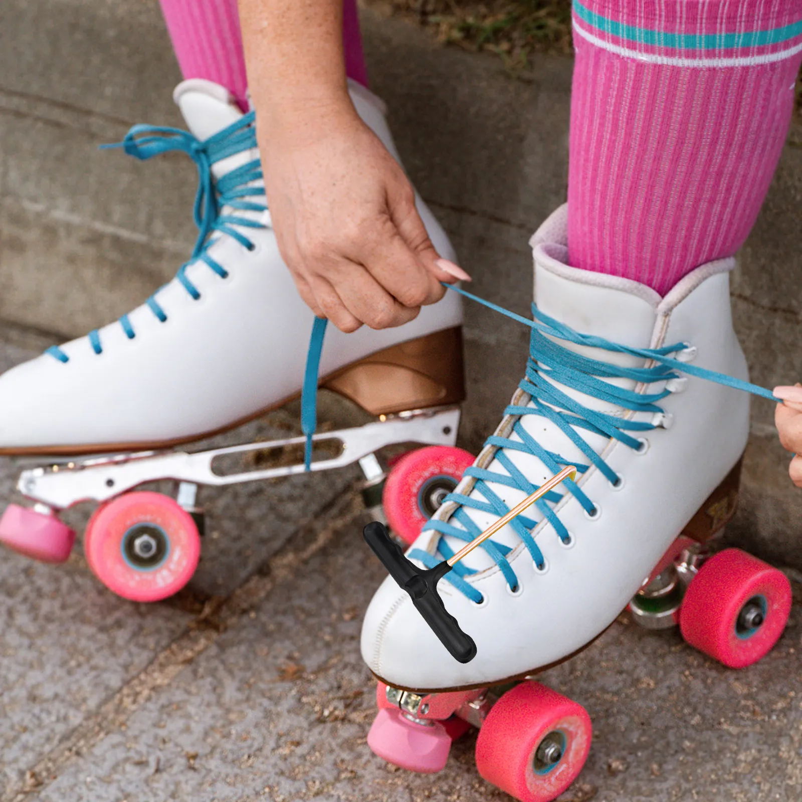 

Набор из 5 Т-образных фиксаторов для шнурков с эргономичным дизайном и углублениями для пальцев для удобного использования, аксессуары для хоккейных коньков