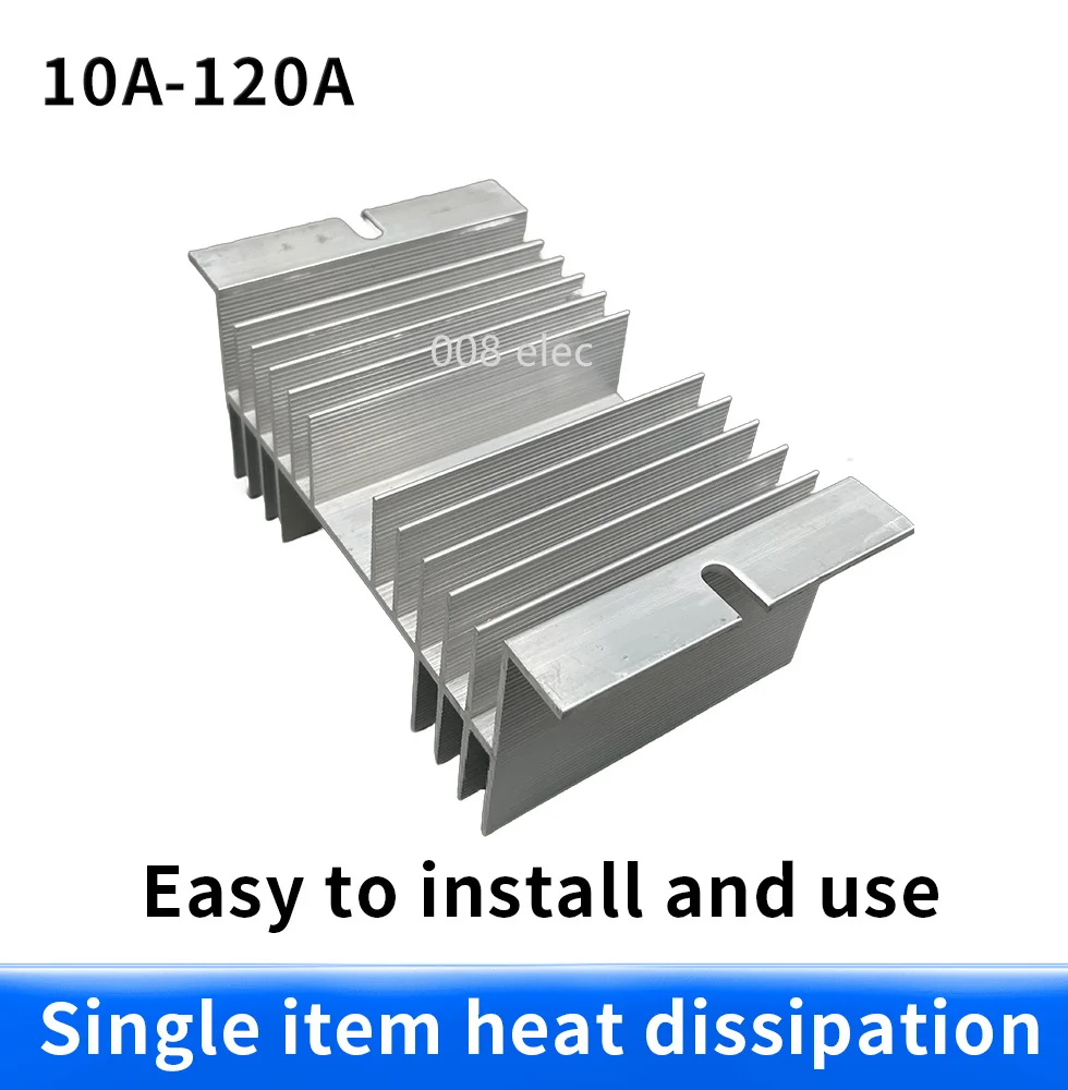 Aluminum Heat Sink Dissipation Radiator Rail Mount Suitable for Single Phase Solid State Relay SSR-40DA 10A 25A 40A 60A 80A SSR