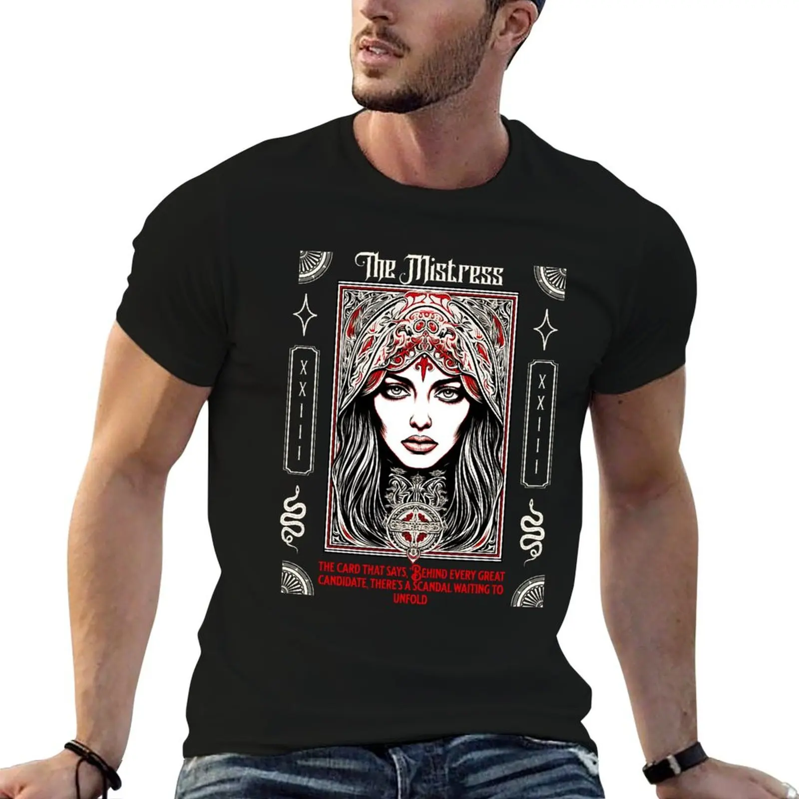 The Mistress, Tarot Card T-Shirt Daily Work Short Sleeve Top