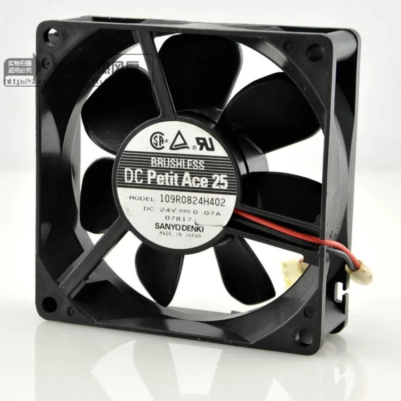 New CPU Fan for SANYO 109R0824H402 DC 24V 0.07A 8025 2-wire Cooling Fan 80x80x25mm