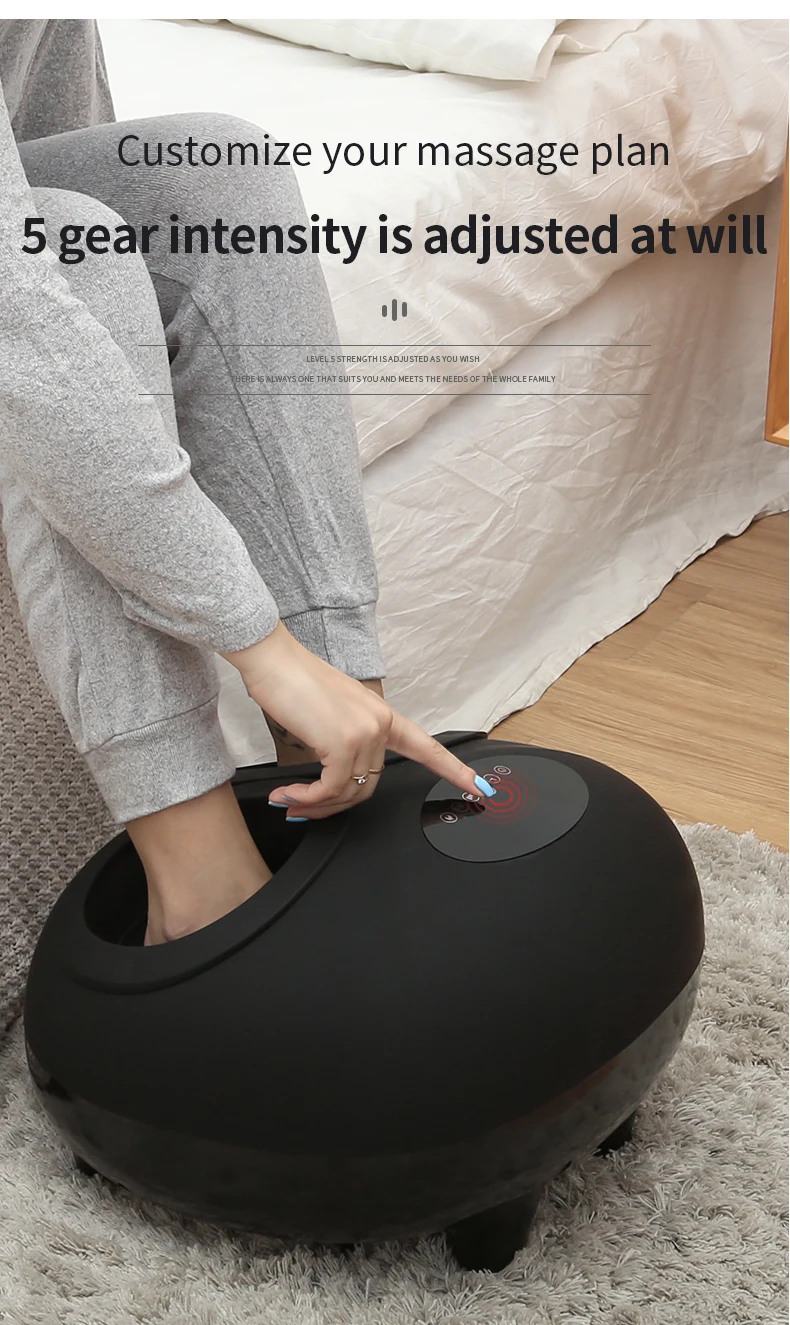 مدلك شياتسو للقدم مع EMS وضغط الهواء - الاهتزاز الكهربائي والعلاج الحراري، تصميم الأسطوانة اليابانية لاسترخاء القدم بالكامل)