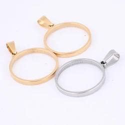 10pcs 25mm Round Open Bezel Charms Stainless Steel Gold Plated Hollow Pendant Frame Setting Blanks For Resin Jewelry Making