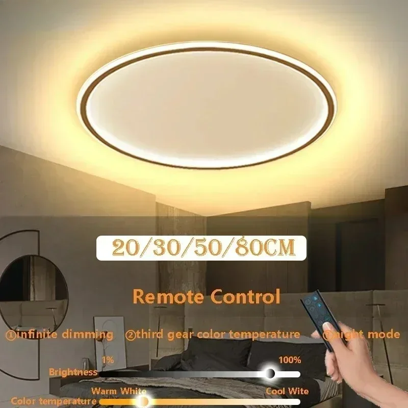 LED Ceiling Lights 20/30/50/80cm Remote Control Adjustable Color Temperature Brightness Bedroom Living Room Kitchen Indoor Lamps