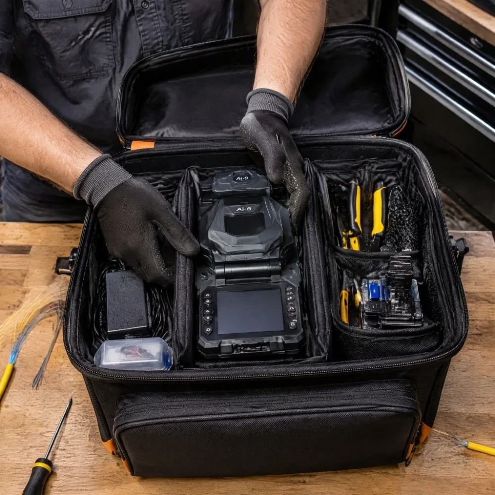 Nylon for Fusion Splicer Tool Bag Universal Optical Fiber for Fusion Splicing Machine Bag Waterproof Fiber Optic Carrying Case