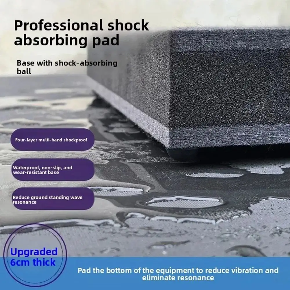 1Pcs 20x15x6cm Audio Isolation Pad Rubber Foam Silicone Anti Vibration Pad Waterproof Base Dark Gray Shock Absorber Feet