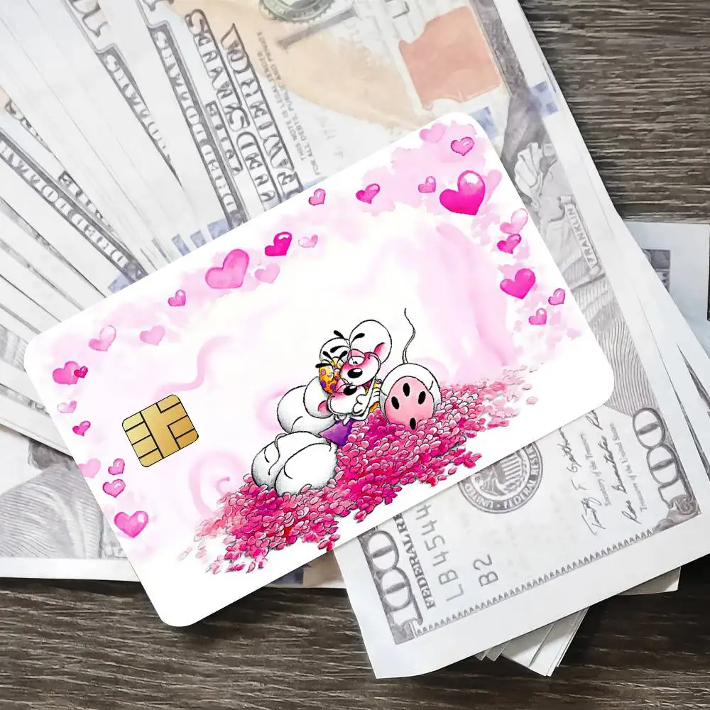 Cartoon D-Diddl Rat Poster Credit Skin Cover Card Stickers 4PCS Film Bus Pass Front Decoration Bank Debit Waterproof