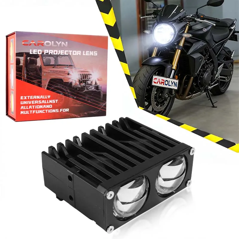 

Водонепроницаемая двухцветная светодиодная фара-прожектор 2026 с двойной линзой для автомобиля, мотоцикла, грузовика, джипа, внедорожника