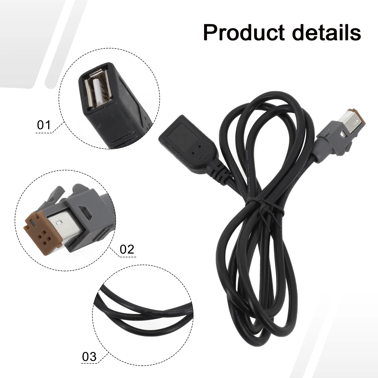 Practical Direct Installation New Car USB Cable USB Adapter Aux Audio Input Car Car USB Cable 100cm For Legacy