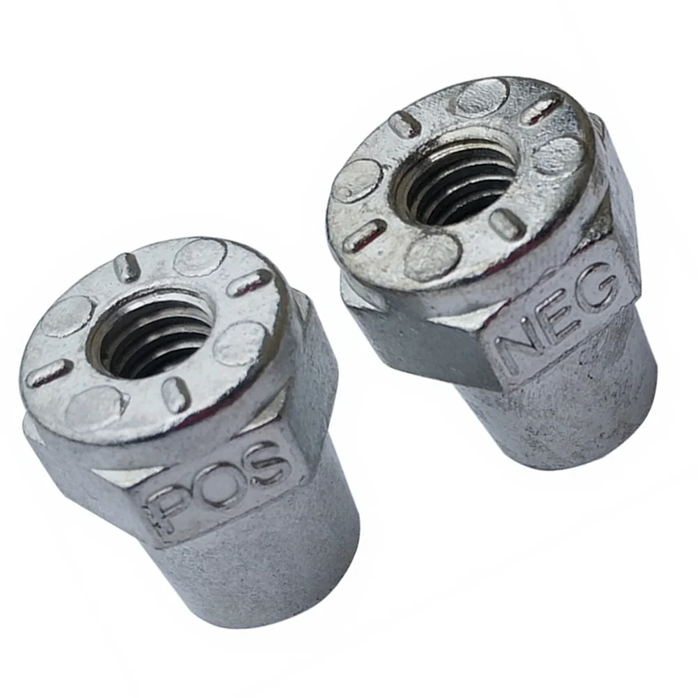 

Адаптеры для клемм автомобильного аккумулятора, резьба 3/8 дюйма, 1 пара, для положительных и отрицательных клемм, цинковый сплав, совместимость с морским применением