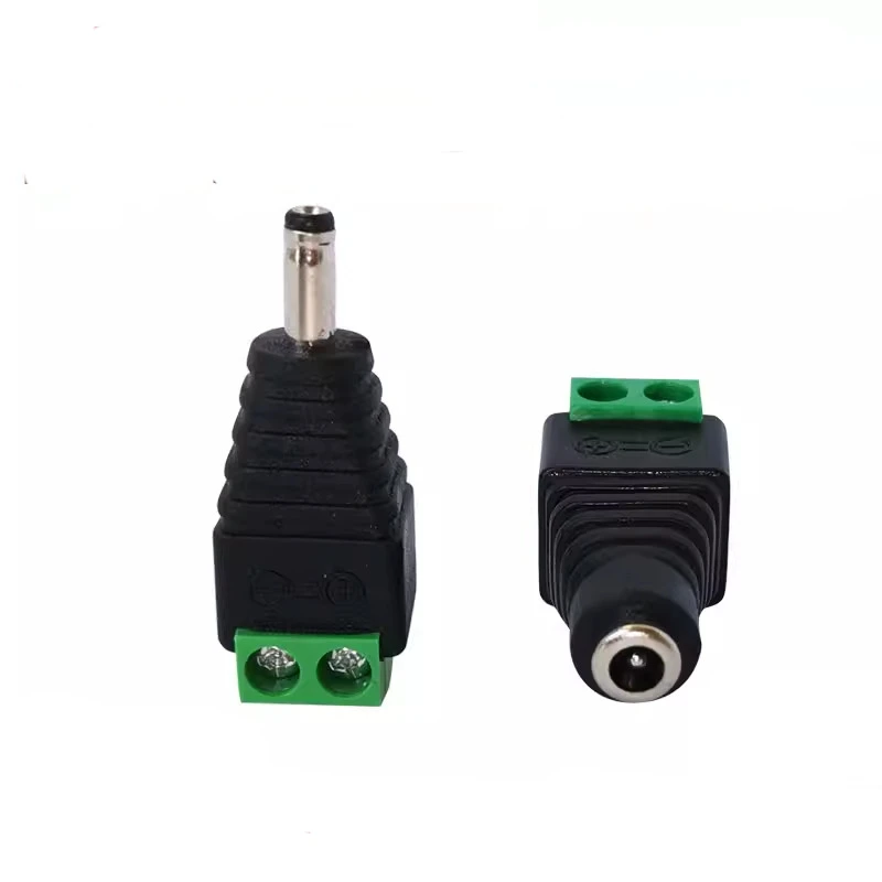 10 sztuk męskie żeńskie złącze wtykowe prądu stałego 3.5x1.35mm 1.35mm x 3.5mm nie musi spawania wtyk DC Adapter 12V 24V dla CCTV