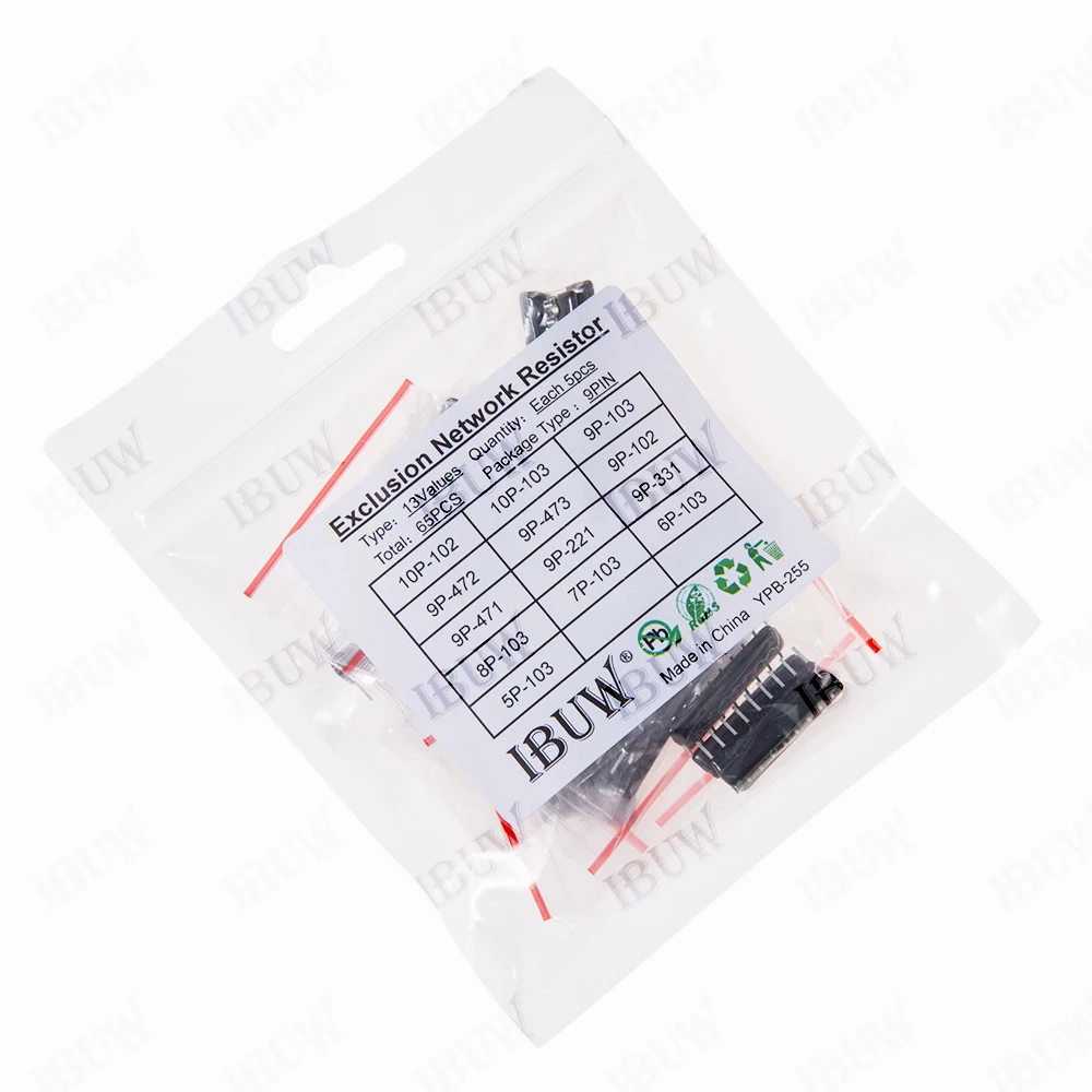 

Набор резисторов 65 шт. = 13 типов * 5 шт. (9A103, 9A102, 9A472, 9A221, 9A331, 9A471, 7A103, 5A103, 6A103, 8A103, 10A103)