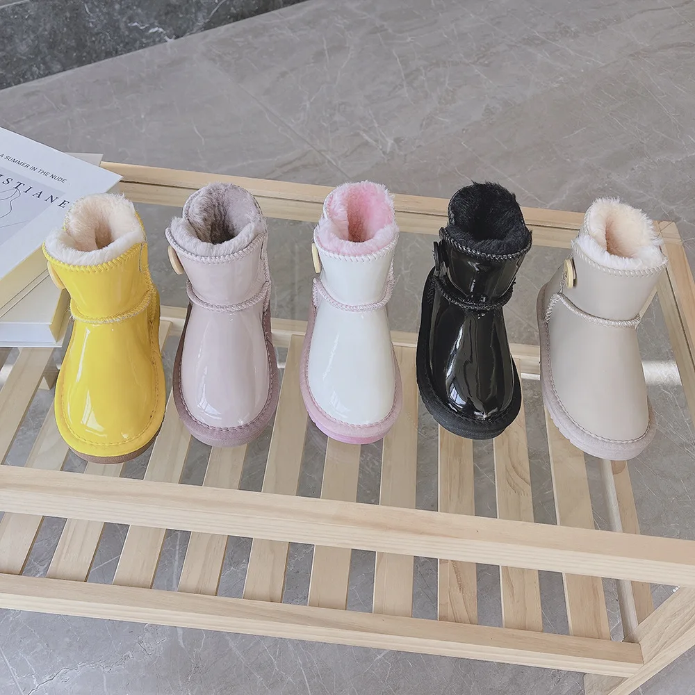 Korean Style Boots Winter New Warm Children Snow Boot Kids Plush Thickened Waterproof Kids Shoes botas niña מגפיים Сапоги 부츠