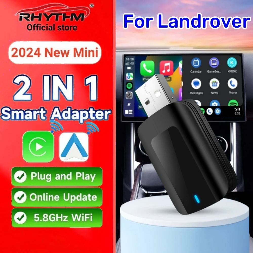 Draadloze Adapter CarPlay Android Auto 2in1 Smart Dongle Play & Plug Voor Land Rove RANGE ROVER DISCOVERY DEFENDER 130 110 90