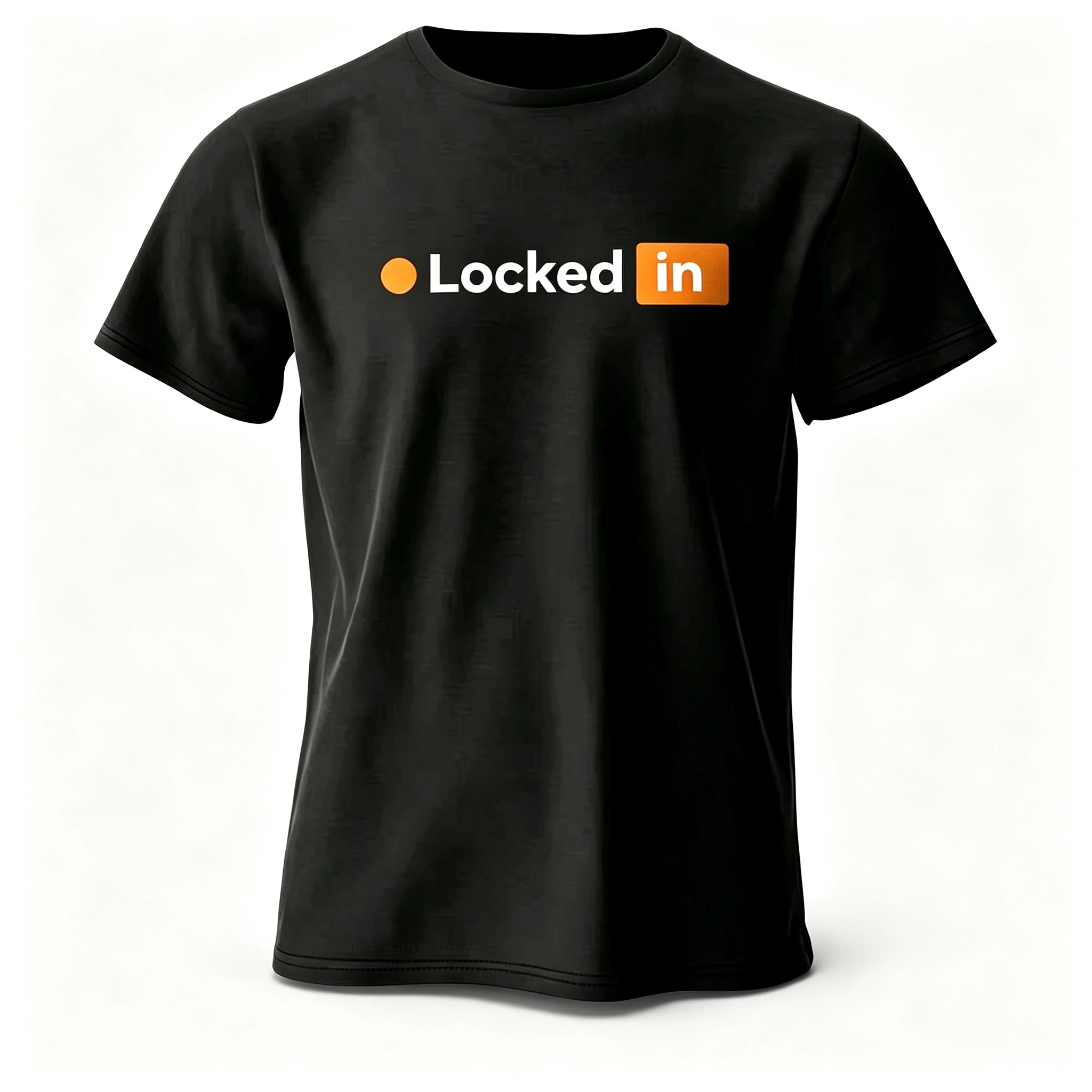 2026 New Locked In Family Matching Unisex Oversized T-Shirt Locked In Orange Dot Box Text Chest Front Print Streetwear Tee Tops