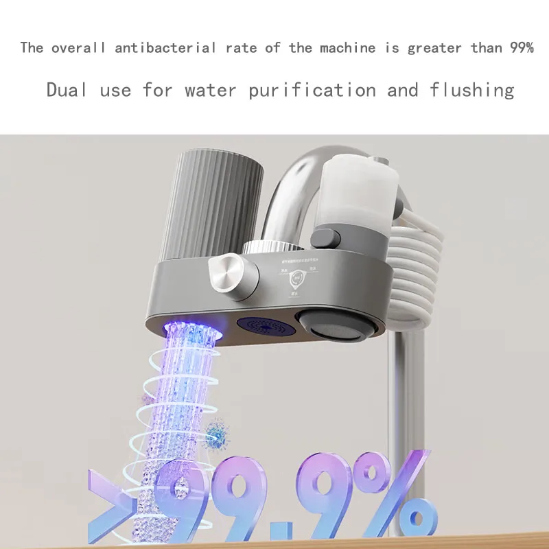 Kitchen Faucet Water Filter 10-Stage Filtration Removes Bacteria/Chlorine/Heavy Metals Manual Household Outdoor Use 100 GPD Flow