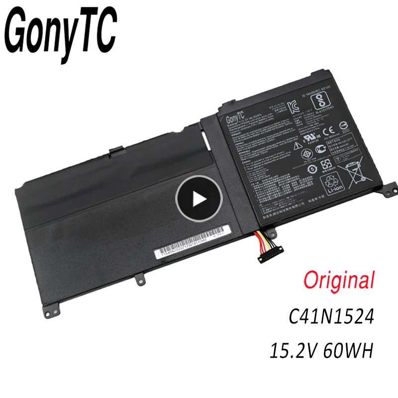 Genuine C41N1524 Laptop Battery for ASUS Zenbook Pro UX501VW UX501JW G501VW N501VW-2B N501VW G501VW-FY081T N501JW-2B 60WH