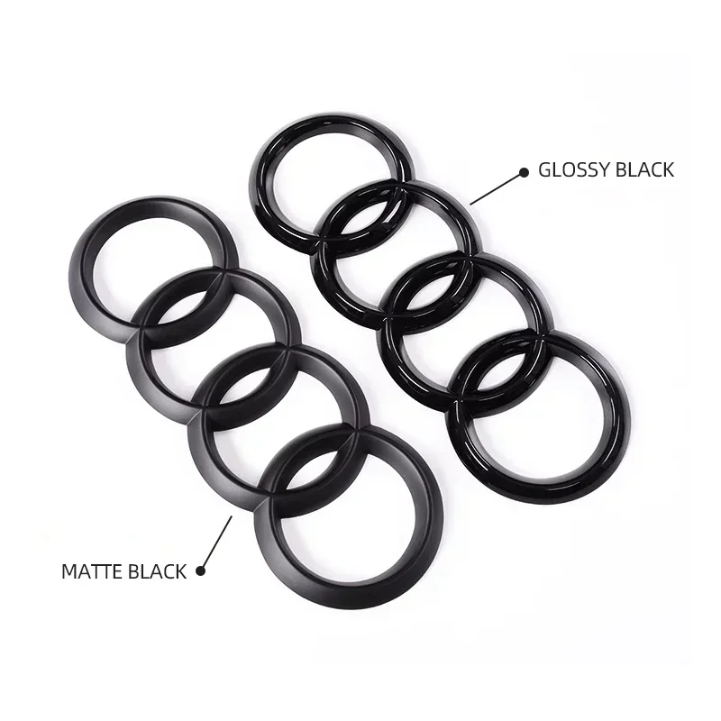 ABS أربعة حلقة لأودي A3 A4 A5 A6 A7 A8 Q3 Q5 Q7 Q8 اكسسوارات السيارات شعار السيارة غطاء الجبهة مصبغة شارة الخلفية جذع شعار مائي #3