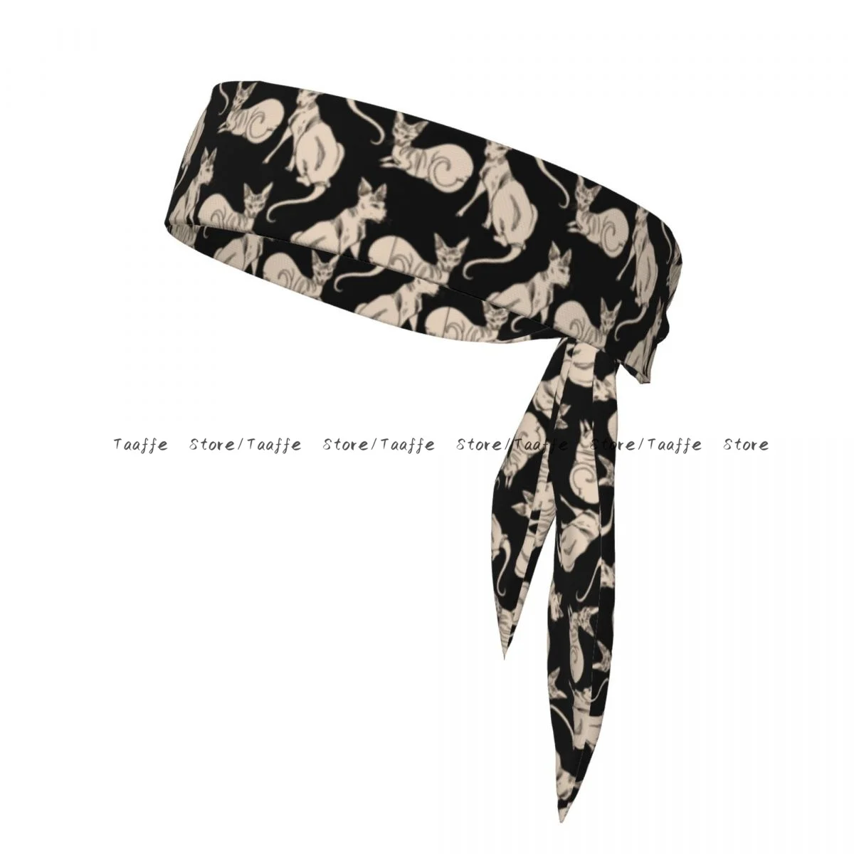 

Cute Hairless Cat Bandanas Hairband Head Tie Sports Headband for Running Tennis Karate Athletics Brief Style