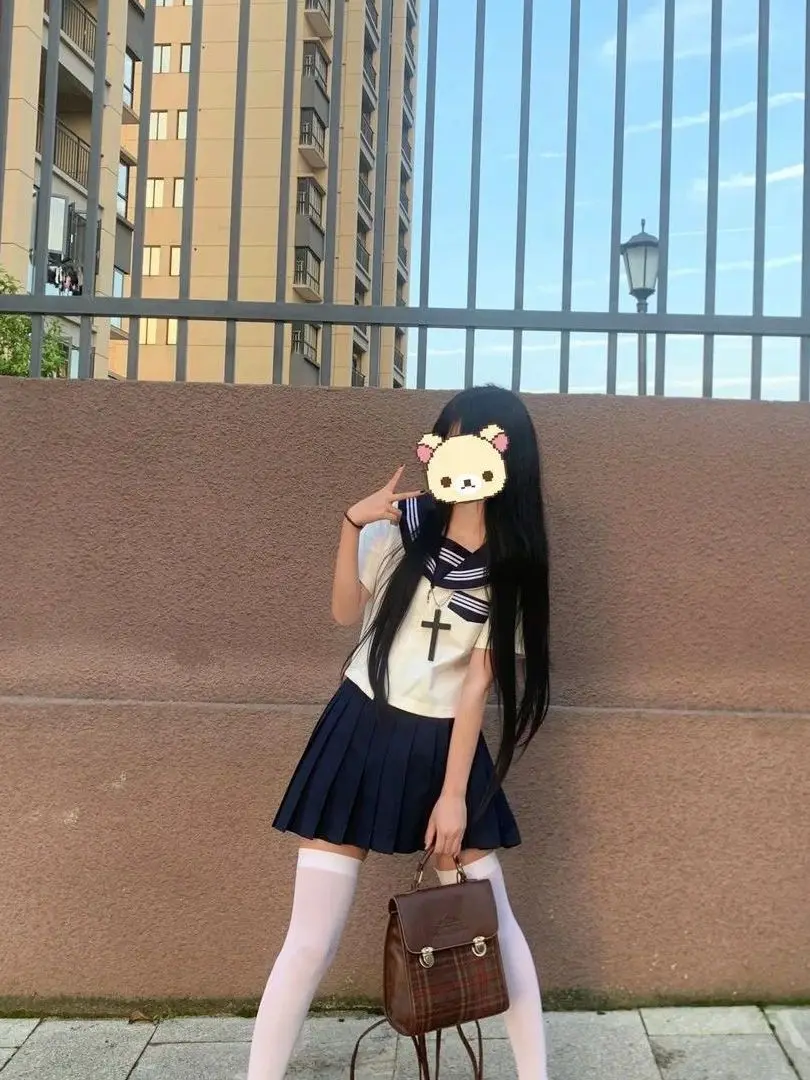 Japanese Style Original JK Uniform Short Sleeve Basic School Uniform Skirt Set Soft Girl Short Pleated Skirt Casual Outfit