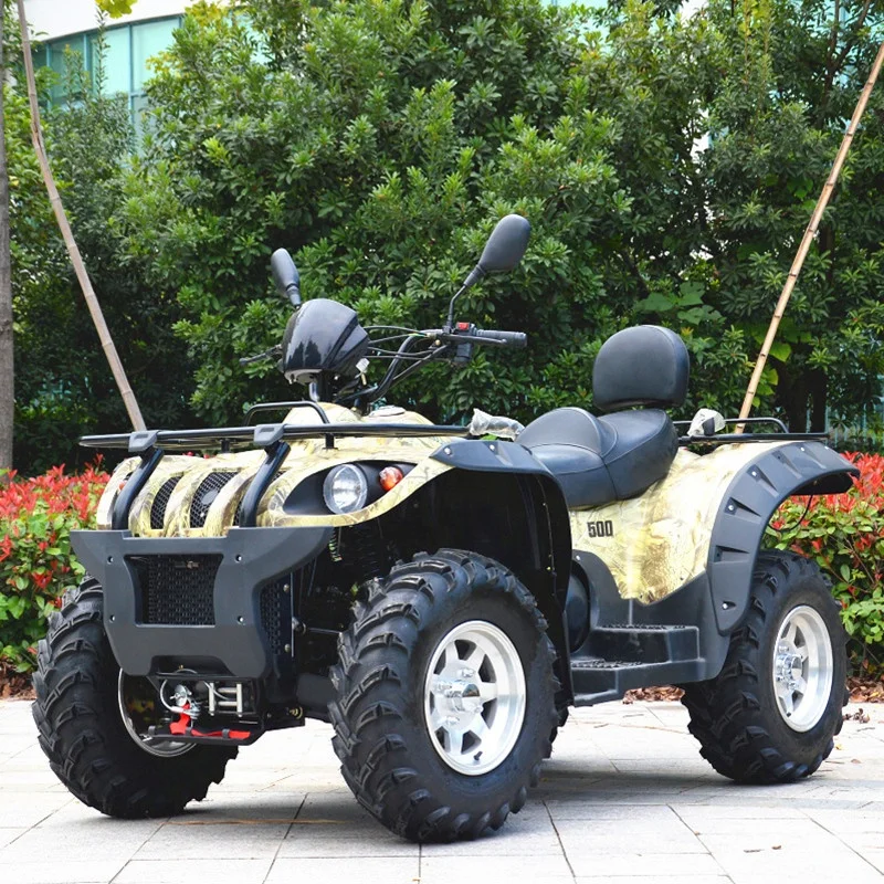 Single Cylinder 500cc 4 Stroke 4X4 ATV Automatic Transmission Water Cooled Electric Start Manual Choke Shaft Drive System