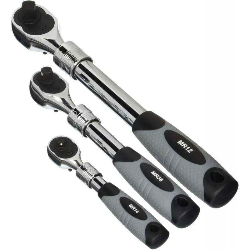 MR482 Extendable Ratchet Three Piece Set, Grey/Black