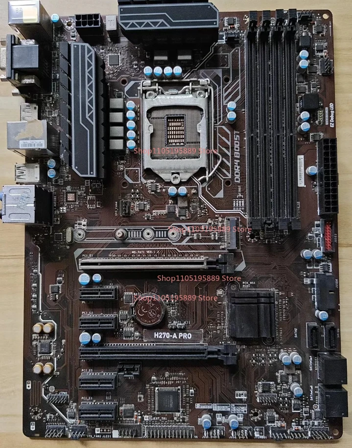 

Материнская плата MSI H270-A PRO, поддерживает процессоры 6/7-го поколения с разъемом 1151-pin.