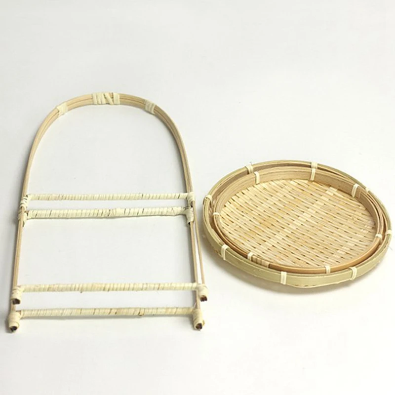 Bamboo Weaving Wicker Baskets Dish Handmade Home Decoration Storage Fruit Bread Food For Kitchen Organizer Panier Osier