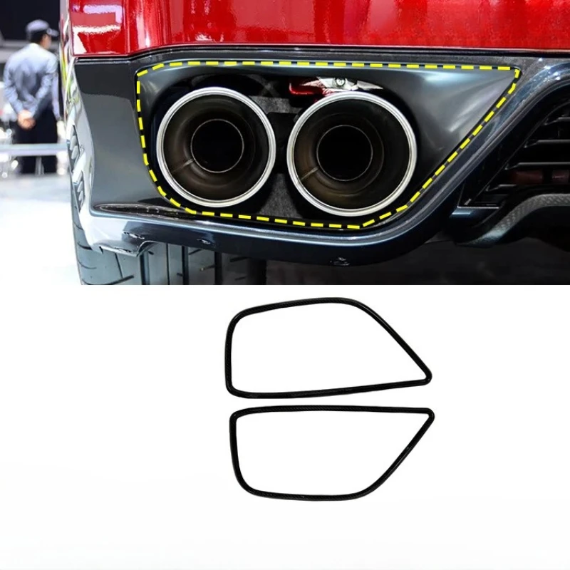 

For Nissan GTR R35 08-2016 Real Dry Carbon Fiber Exhaust Pipe Outer Frame Body Kit Exterior Decoration Modification Accessories
