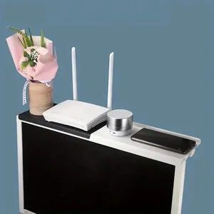 1 pc ev düzenleyici ayarlanabilir ekran tv raf üst raf, monitör masaüstü bilgisayar, katılımcı, tv raf, yönlendirici, depolama raf tutucu Ofise rafın 6 büyük satışı-no. 1