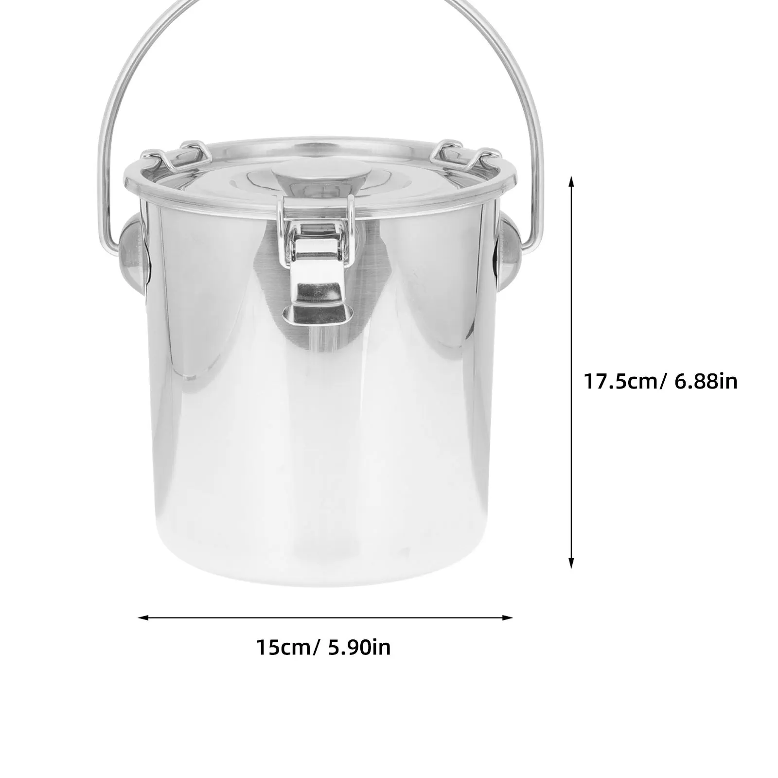 دلو محكم محكم الغلق من الفولاذ المقاوم للصدأ شديد التحمل للتخييم في الهواء الطلق وتخزين الطوارئ المنزلي #2