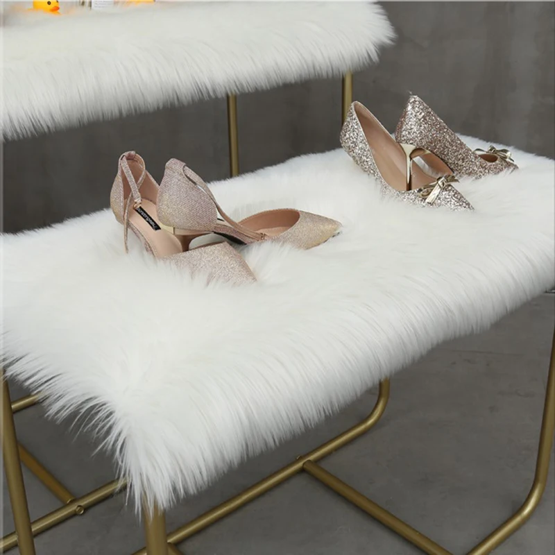 Soft Imitation Wool Faux Fur Sheepskin Rug Rectangle Window Shop Display Carpet Area Rugs Large Toggery Home Decorative Mat