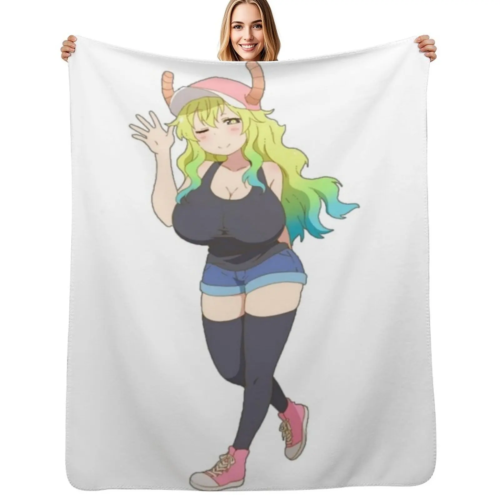 

Lucoa Kobayashi Maid Dragon Throw Blanket Polar warm winter Giant Sofa halloween Blankets