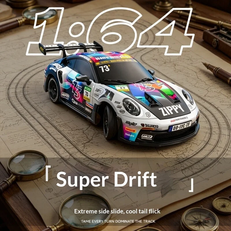 1:64 Scale Gt3rs Mini Professional Rc Car 4wd Drift Micro Racing Car High Speed Remote Control Vehicle Model Toy For Adults