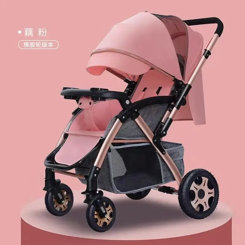 De Nieuwe Kinderwagen Kan Op Een Liggende Kinderwagen Zitten, Een Kinderwagen Vier Seizoenen Opvouwen En Een Grote Ruimte Hebben Voor Kinderwandeling