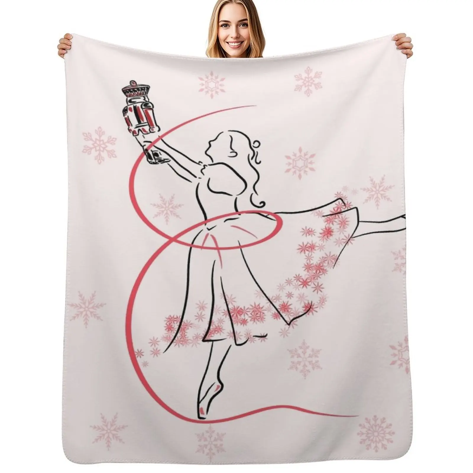 The Nutcracker Ballet and Clara Christmas Holiday Dance Throw Blanket Faux Fur Soft Warm Blanket for Bed