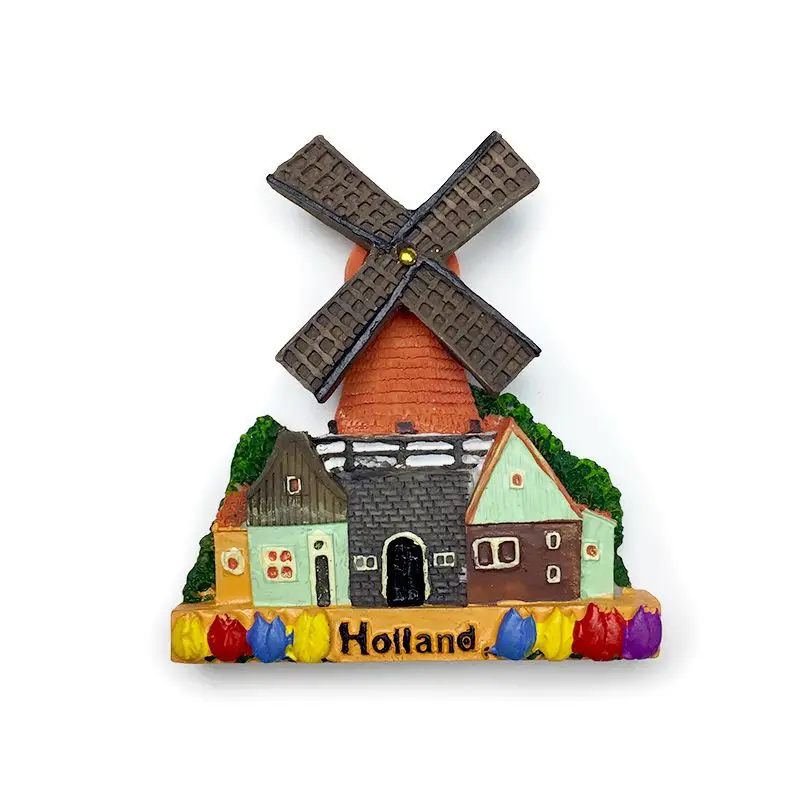 

Netherlands Windmill Landscape Fridge Magnet - 3D Resin Holland Souvenir Refrigerator Magnet Cute Magnets for Fridge Home Decor
