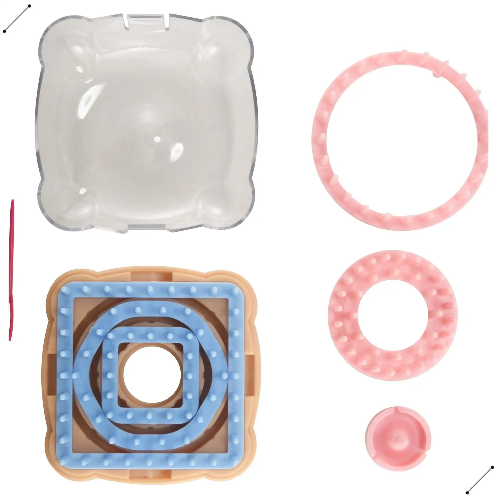 Flower Knitting Machine Kit DIY Wool Flower Machine Loom Tool Set Square Flower Maker With Needle