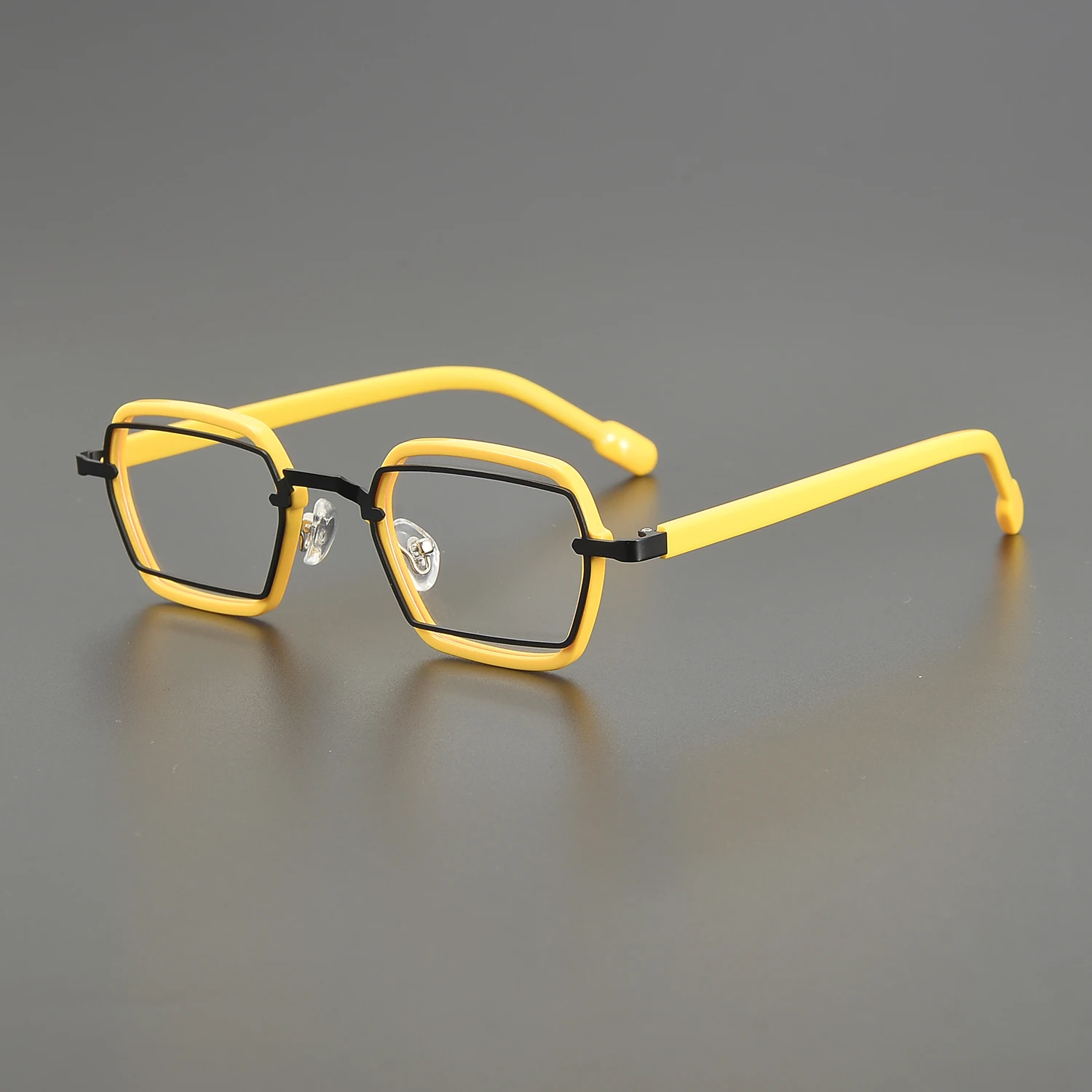 Yellow Personality Glasses Frame Men Women Designer Irregular Trend Party Decoration Prescription Glasses 2025